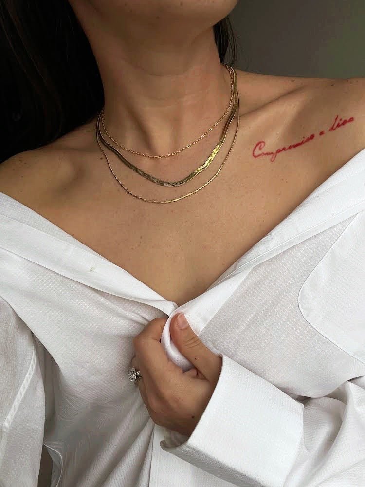 Gold Necklaces - Gold Layering Necklace Set - ke aloha jewelry