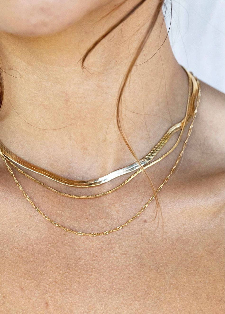 Gold Layering Choker Necklace Set Gold Chain Necklace Set 