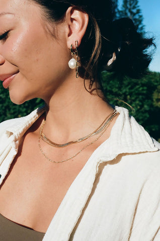 Gold Necklaces - Gold Layering Necklace Set - ke aloha jewelry