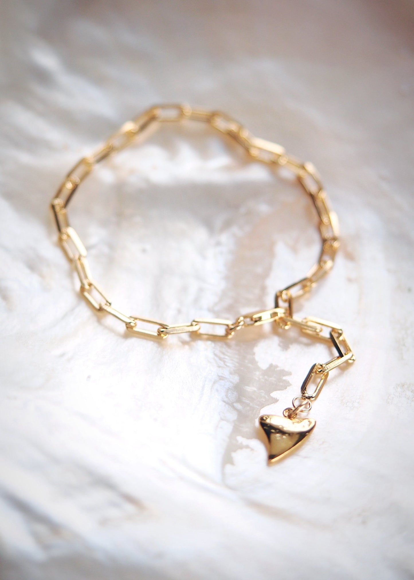 Gold Paperclip Link Chain Bracelet - Kaiea