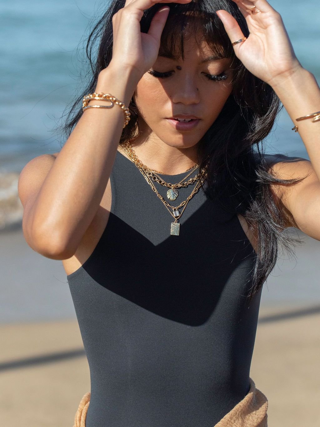 Gold Necklace - Gold Monstera Leaf Necklace - Kini - ke aloha jewelry