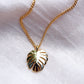 Gold Necklace - Gold Monstera Leaf Necklace - Kini - ke aloha jewelry