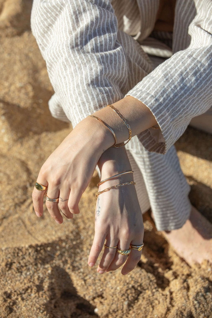 Gold Bracelet - Gold Paperclip Link Chain Bracelet - Kaiea - ke aloha jewelry