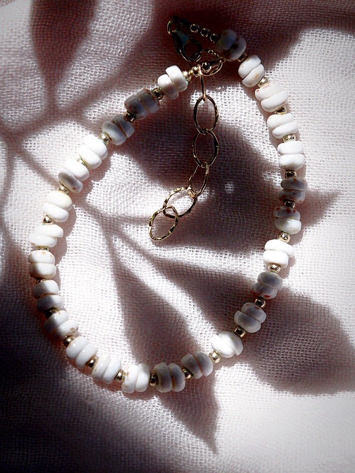 Anklets - Gold Puka Shell Anklet - Kahale - ke aloha jewelry