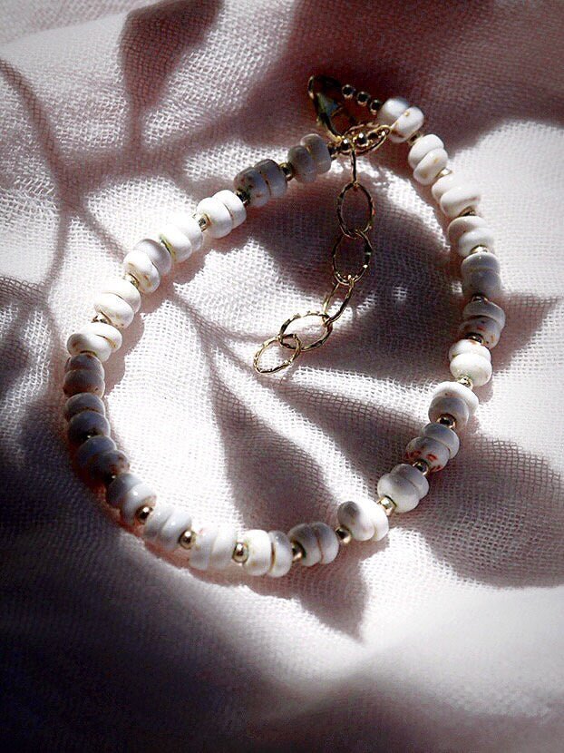 Anklets - Gold Puka Shell Anklet - Kahale - ke aloha jewelry