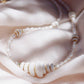 Gold Necklace - Gold Puka Shell Pearl Bead Necklace - Maka - ke aloha jewelry