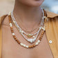 Gold Necklace - Gold Puka Shell Pearl Bead Necklace - Maka - ke aloha jewelry