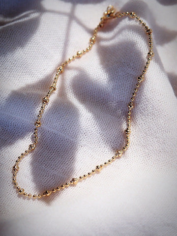 Anklets - Gold Satellite Ball Chain Anklet - Kamalei - ke aloha jewelry