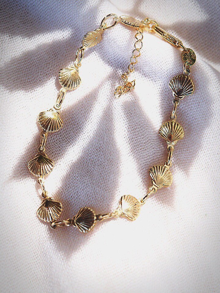 Anklets - Gold Seashell Anklet - Leialoha - ke aloha jewelry
