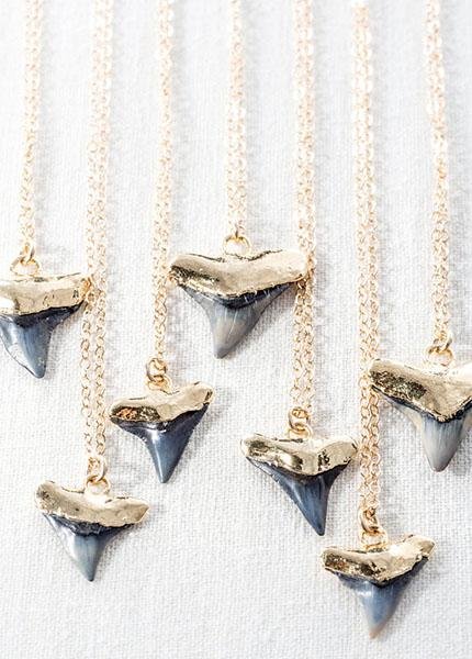 Gold Shark Tooth Necklace - Bottled Mano Niho Kahi Black - Ke Aloha Jewelry