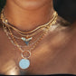 Gold Shark Tooth Necklace on Twin Dot Gold Snake Chain - Mano Niho Kahi Black II