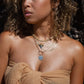 Gold Shark Tooth Necklace on Twin Dot Gold Snake Chain - Mano Niho Kahi Black II