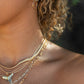 Gold Shark Tooth Necklace on Twin Dot Gold Snake Chain - Mano Niho Kahi Black II