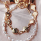 Gold Bracelet - Gold Shell and Pearl Bracelet Set - ke aloha jewelry