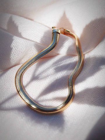 Gold Snake Herringbone Bracelet - Kūha'o