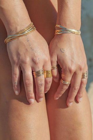 Gold Bracelet - Gold Snake Herringbone Bracelet - Kūha'o - ke aloha jewelry