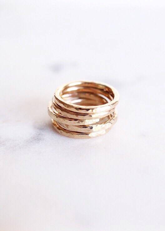 Gold Thick Stacking Ring - Ailani - Ke Aloha Jewelry