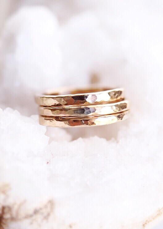 Gold Thick Stacking Ring - Ailani - Ke Aloha Jewelry