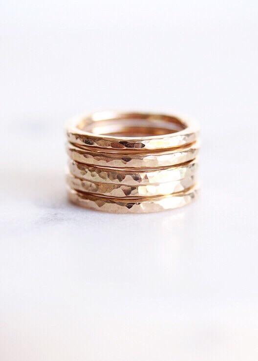 Gold Thick Stacking Ring - Ailani - Ke Aloha Jewelry