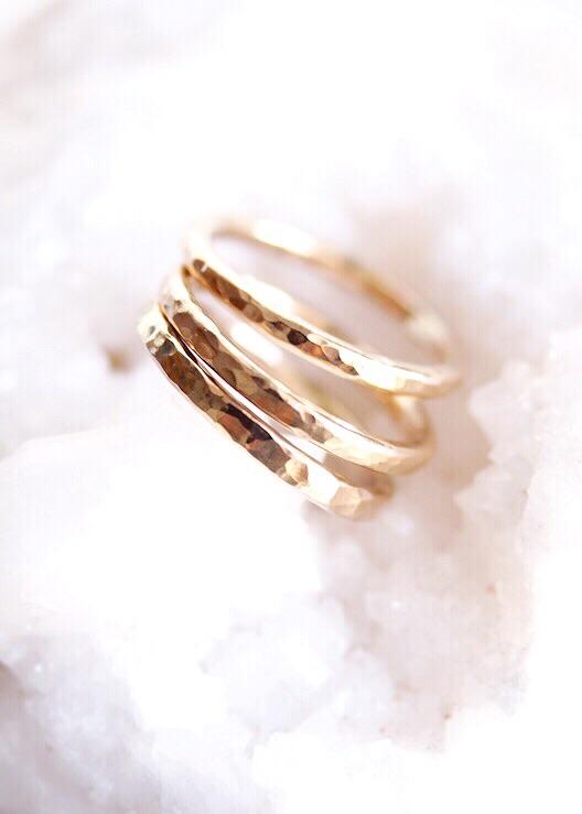 Gold Thick Stacking Ring - Ailani - Ke Aloha Jewelry