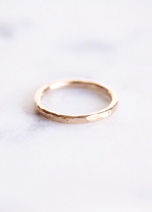 Gold Thick Stacking Ring - Ailani - Ke Aloha Jewelry