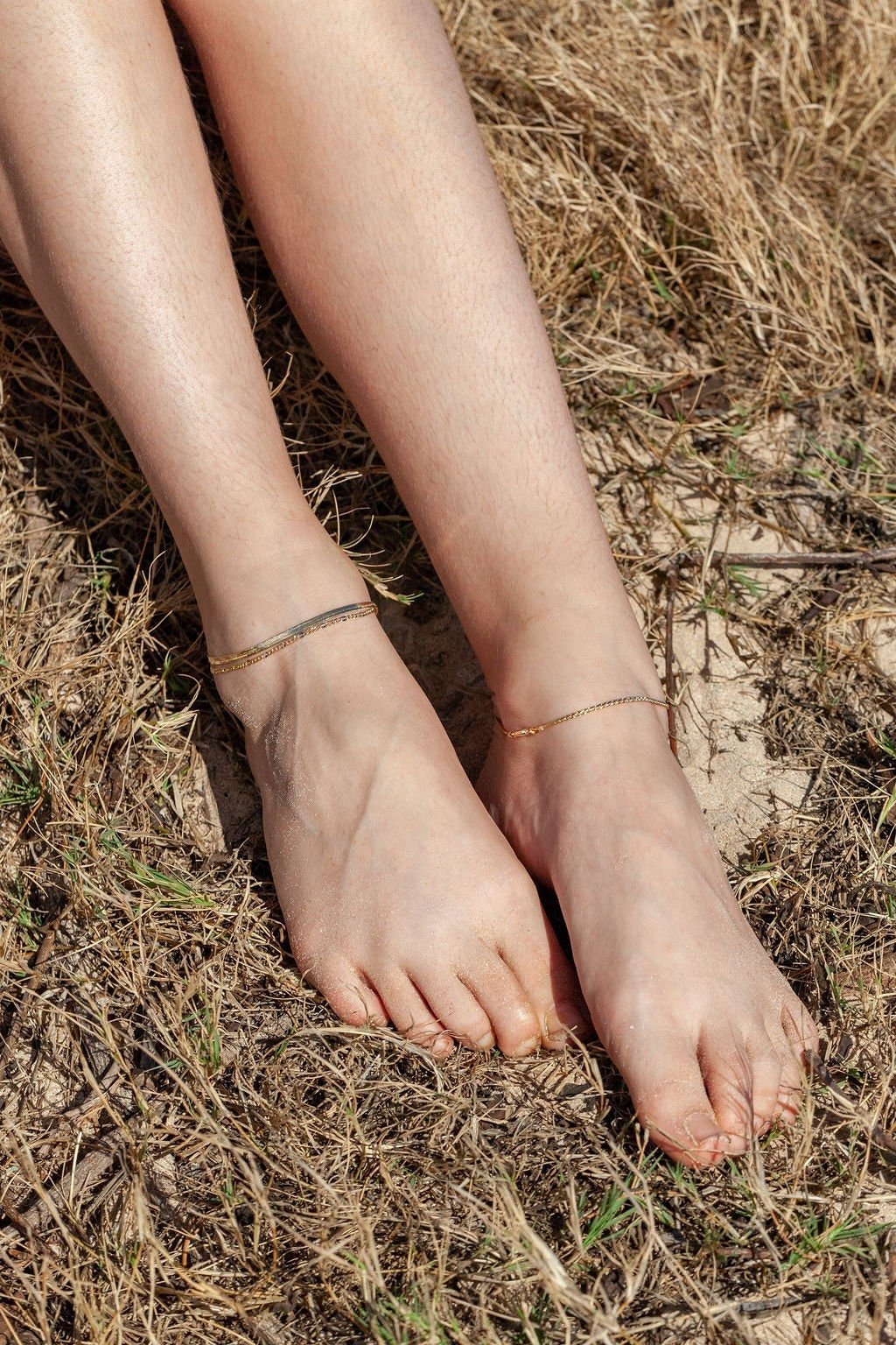 Anklets - Gold Woven Chain Anklet - Naniahiahi - ke aloha jewelry