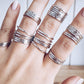 Hammered Delicate Silver Stack Ring - Kaiko