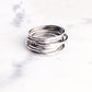 Hammered Delicate Silver Stack Ring - Kaiko