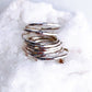 Hammered Delicate Silver Stack Ring - Kaiko