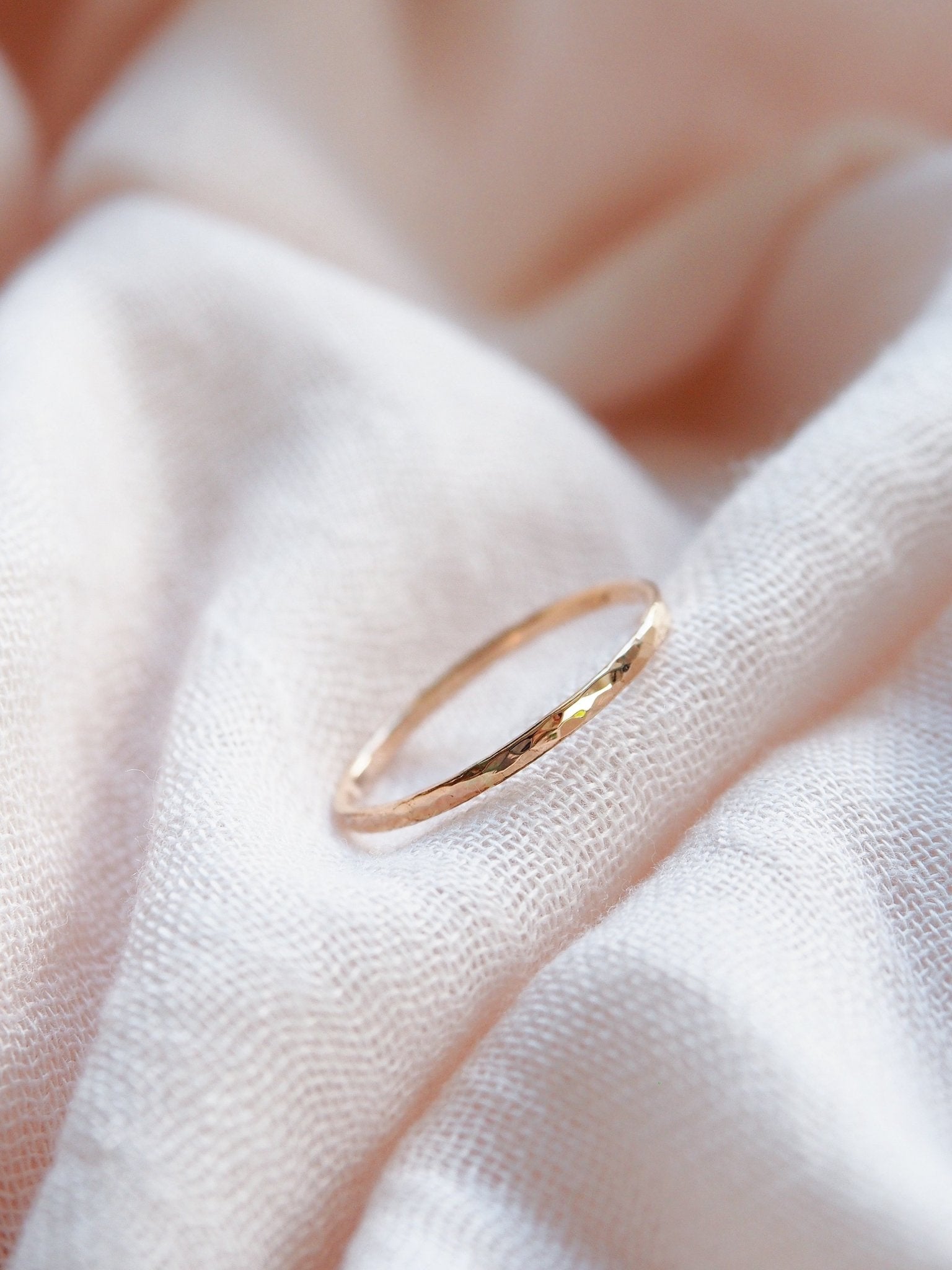 Rings - Hammered Gold Filled Stack Ring - Kaiko - ke aloha jewelry