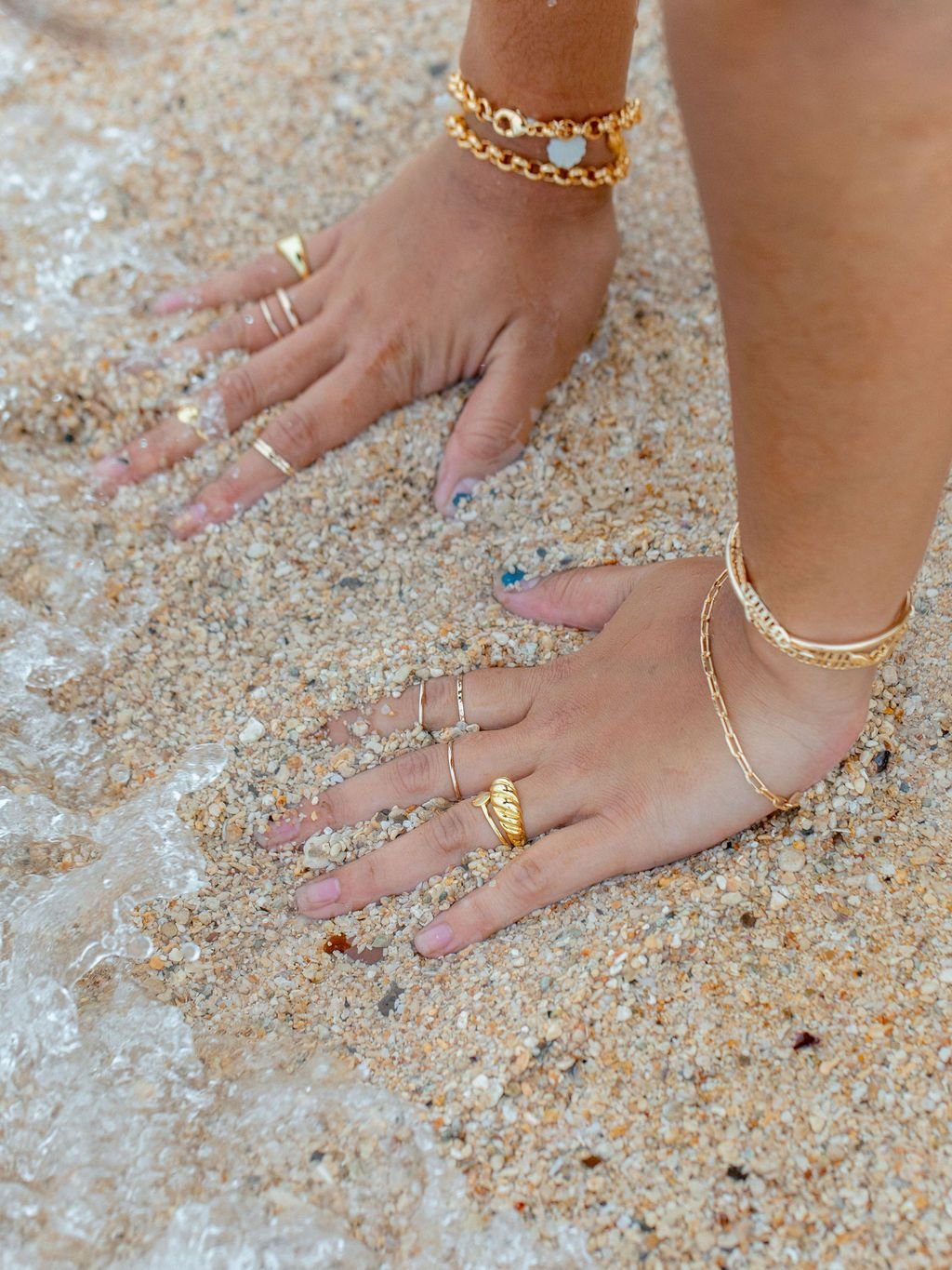 Rings - Hammered Gold Filled Stack Ring - Kaiko - Ke Aloha Jewelry