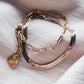 Gold Bracelet - Herringbone Paperclip Chain Bracelet Set - ke aloha jewelry