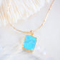 Howlite Turquoise Gemstone Gold Pendant Necklace - Alaka'i