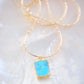 Howlite Turquoise Gemstone Gold Pendant Necklace - Alaka'i