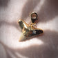 Fossilized Gold Plated Shark Tooth Charm