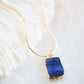 Lapis Lazuli Gemstone Gold Pendant Necklace - Ku