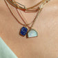 Gold Necklace - Lapis Lazuli Gemstone Gold Pendant Necklace - Ku - ke aloha jewelry