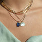 Gold Necklace - Lapis Lazuli Gemstone Gold Pendant Necklace - Ku - ke aloha jewelry