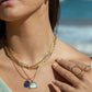Gold Necklace - Lapis Lazuli Gemstone Gold Pendant Necklace - Ku - ke aloha jewelry