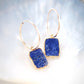 Lapis Lazuli Gold Medium Hoop Earrings - Ku