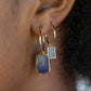 Earrings - Lapis Lazuli Gold Medium Hoop Earrings - Ku - ke aloha jewelry