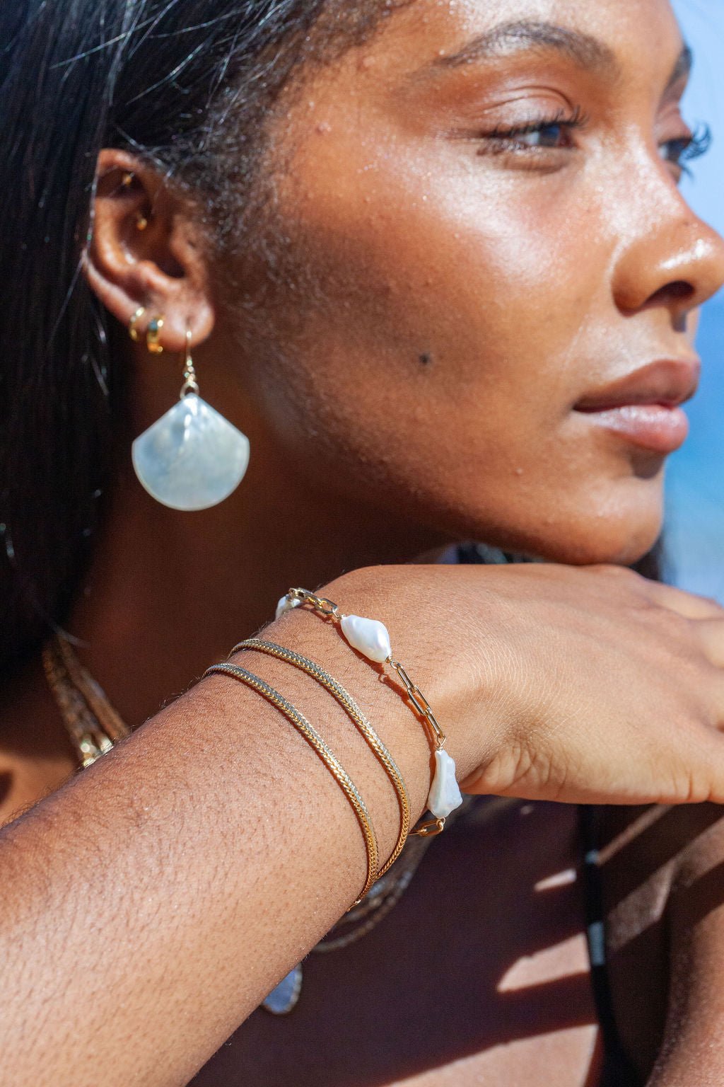 Earrings - Large Shell Earrings - Ainanani - ke aloha jewelry