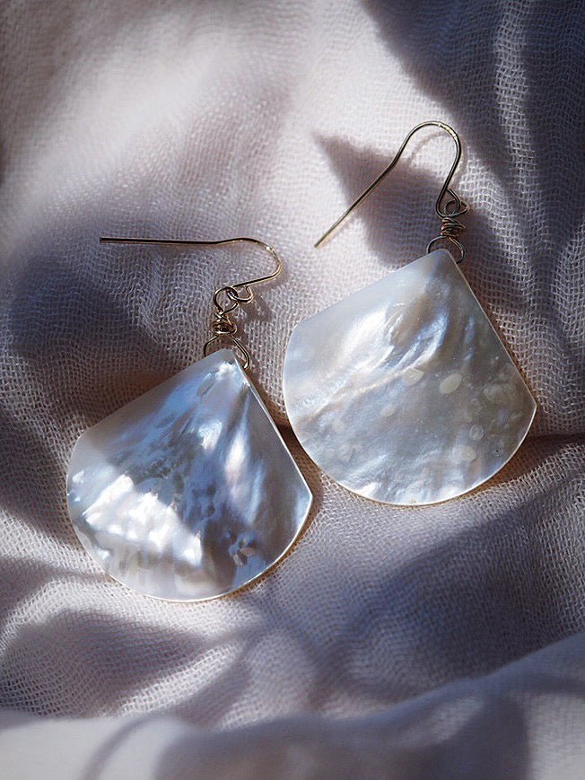 Earrings - Large Shell Earrings - Ainanani - ke aloha jewelry