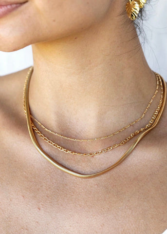 Gold Necklace - Layering Figucci Chain Necklace - Ali'i - ke aloha jewelry