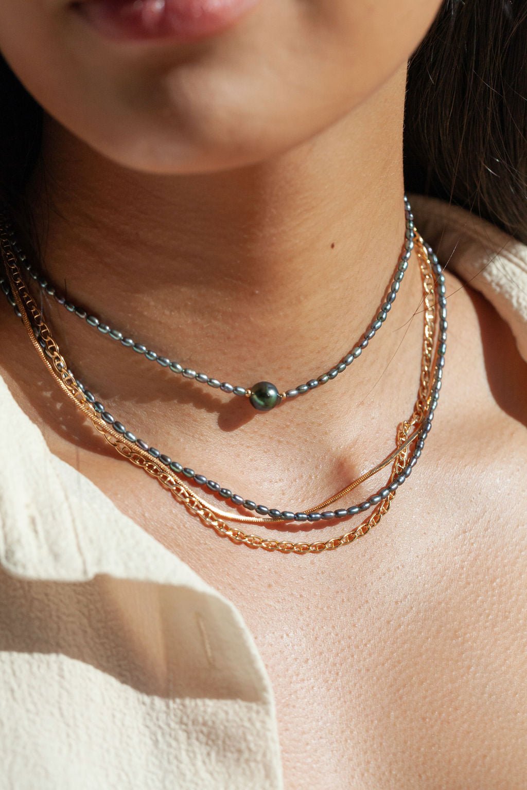 Gold Necklace - Layering Figucci Chain Necklace - Ali'i - ke aloha jewelry