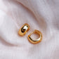 Earrings - Medium Bold Chubby Gold Huggie Hoop Earrings - Huali - ke aloha jewelry