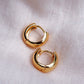 Earrings - Medium Bold Chubby Gold Huggie Hoop Earrings - Huali - ke aloha jewelry
