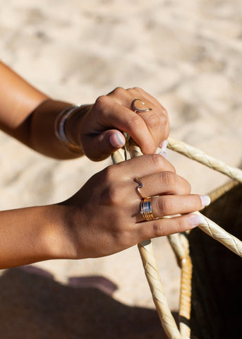 Rings - Mini Gold Wave Ring - Nalu - Ke Aloha Jewelry