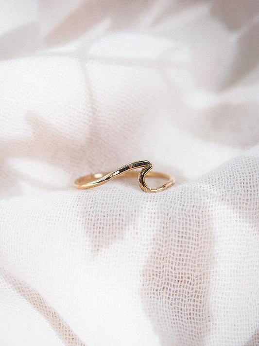 Rings - Mini Gold Wave Ring - Nalu - ke aloha jewelry