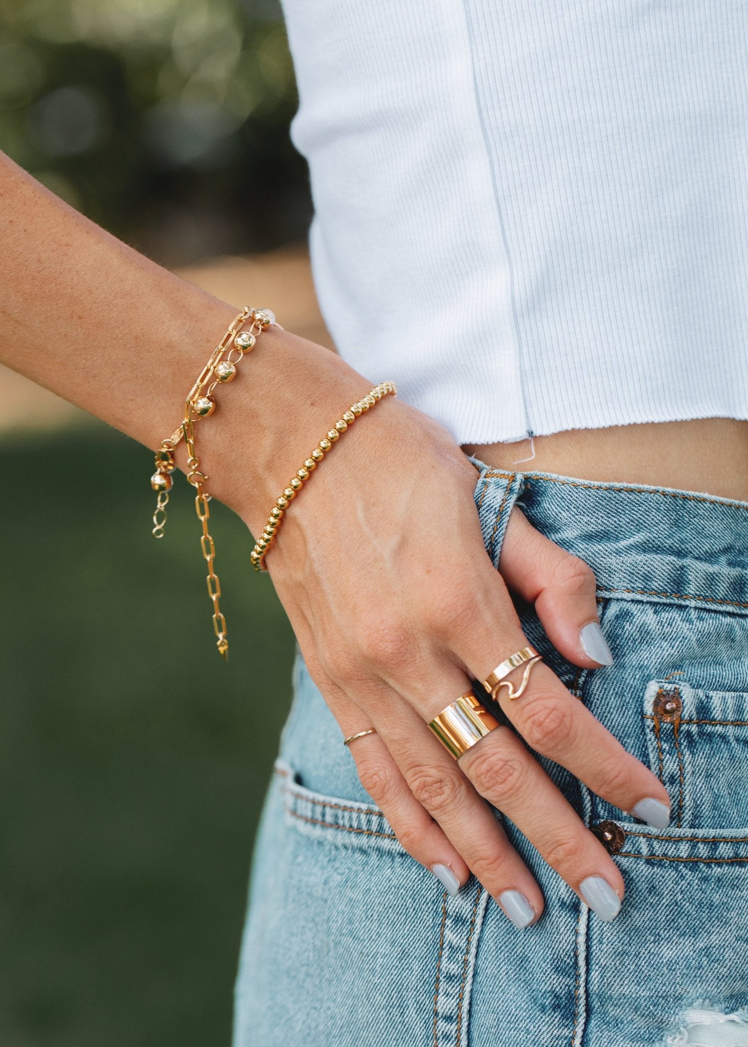 Rings - Mini Gold Wave Ring - Nalu - Ke Aloha Jewelry